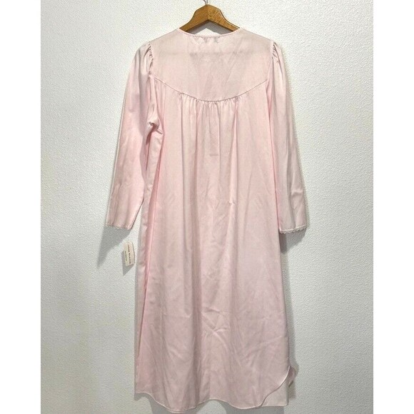 Miss Elaine Brushed Back/Satin Nightgown/LongSleeve/ Blush Pink w/Embroidery NWT - Picture 9 of 16
